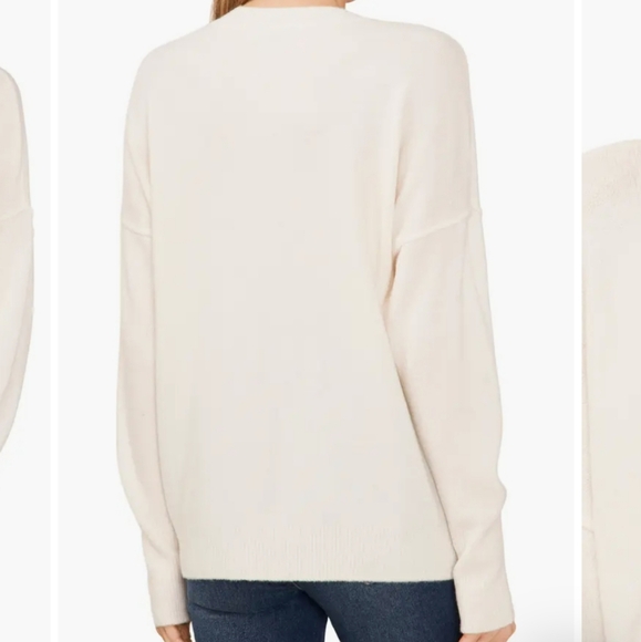 Vince Camuto ivory gold beaded cheers cozy holiday sweater size Medium - Picture 4 of 11